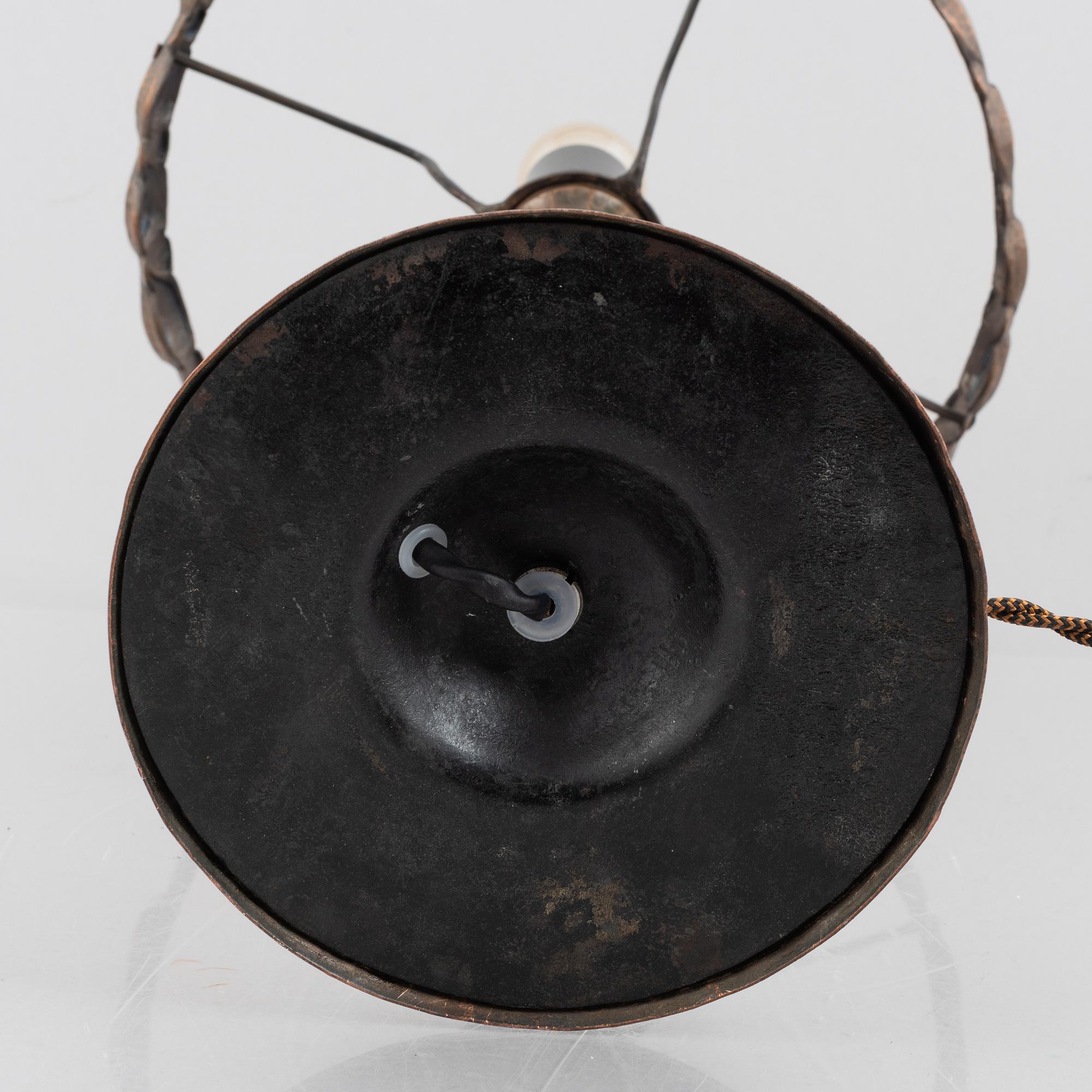 Harald Notini, attributed to. A table lamp, model number 6735, Arvid Böhlmarks Lampfabrik, Stockholm 1919-1928.