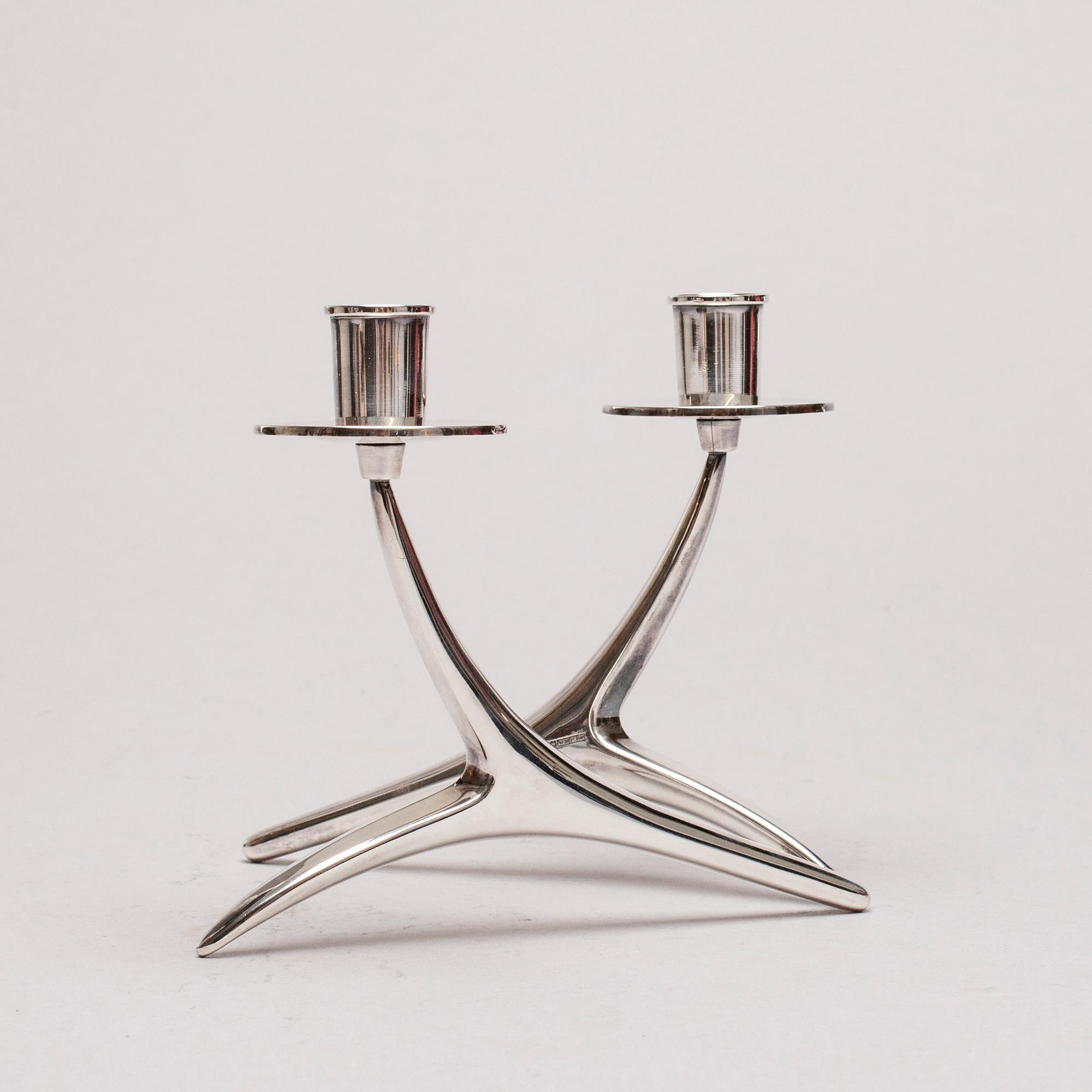 LJUSSTAKE, silver, Anna-Greta Eker, Auran Kultaseppä, Åbo 1967. Vikt 125 g.