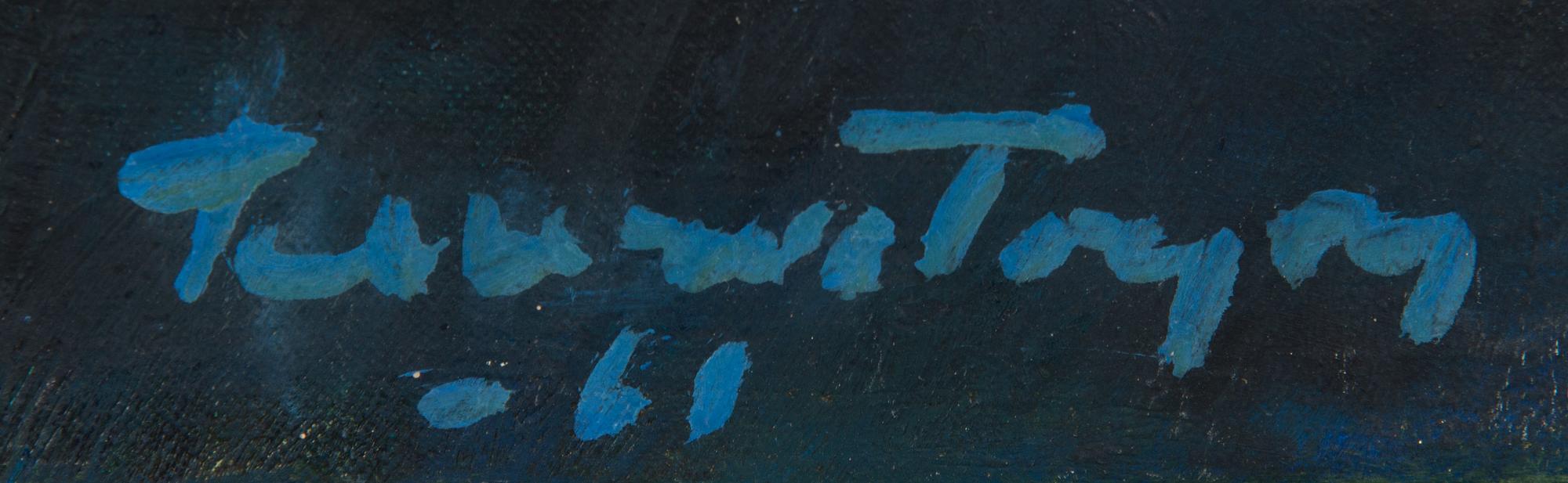 Tellervo Töyry, öljy kankaalle, signeerattu ja päivätty -61.