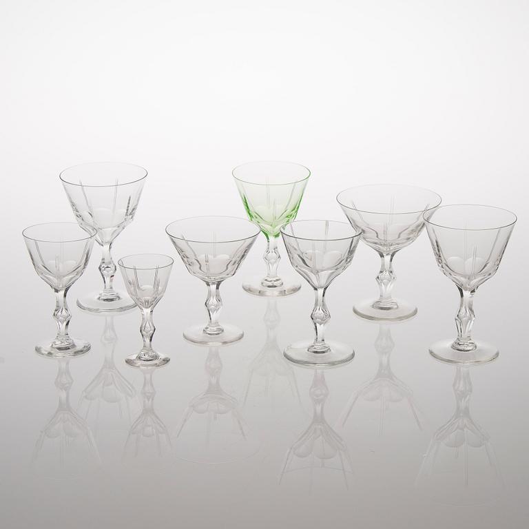 A 72-piece set of footed glassware from the first half of the 20th Century.