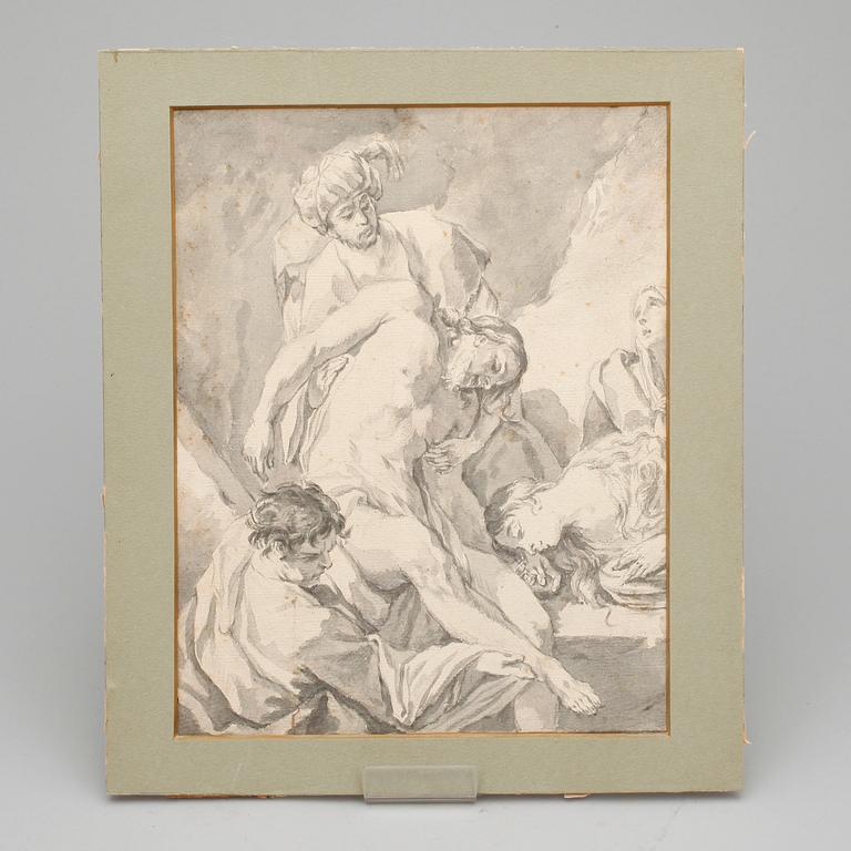 JOANNES JOSEPHUS DE LOOSE, tillskriven, lavering på papper, ej signerad.