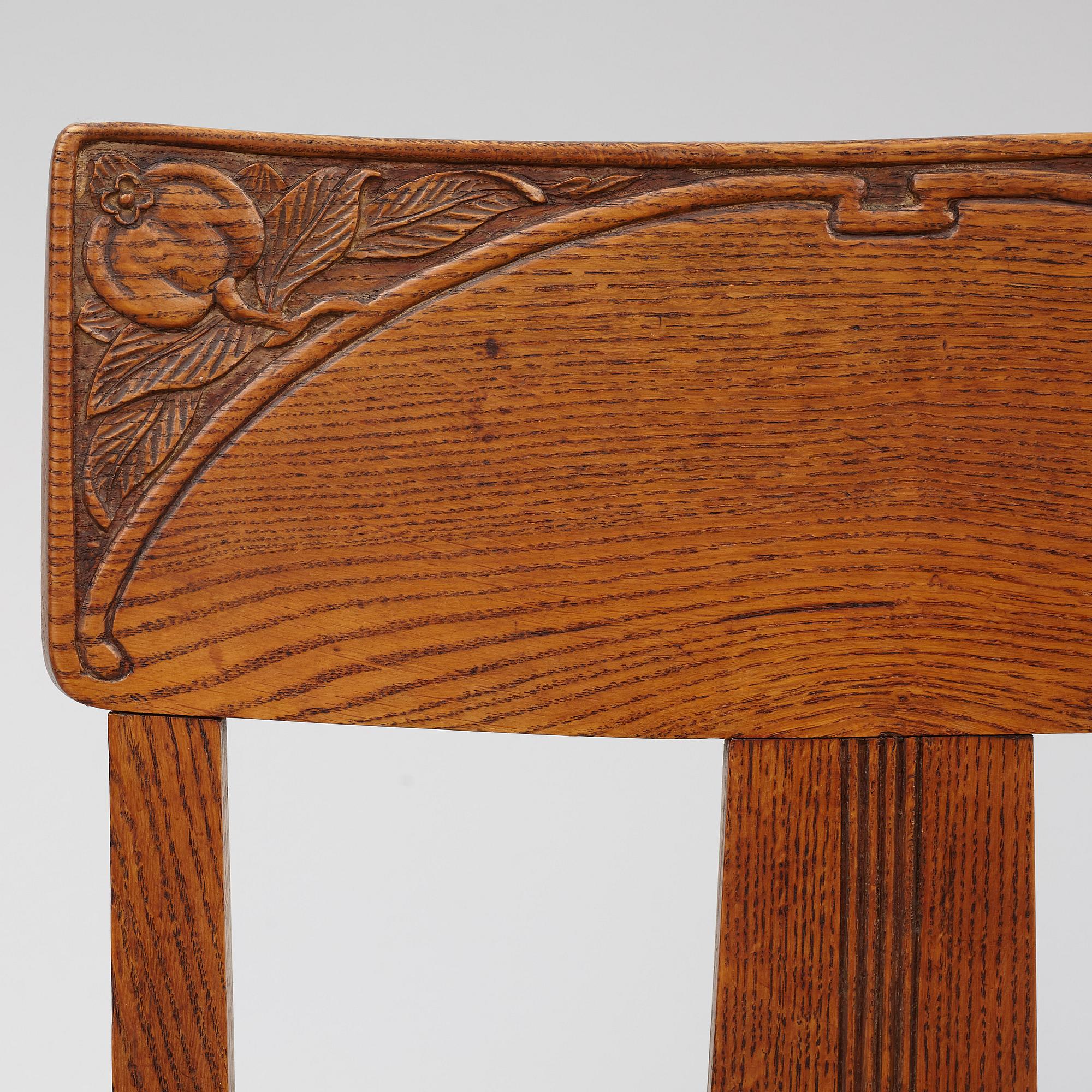 Six Art Nouveau Chairs, early 20th Century.