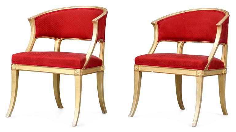 A pair of late Gustavian armchairs by J. E. Höglander.