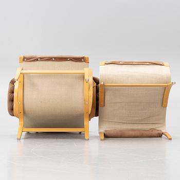 Bruno Mathsson, a 'Pernilla' armchair and ottoman, Dux.
