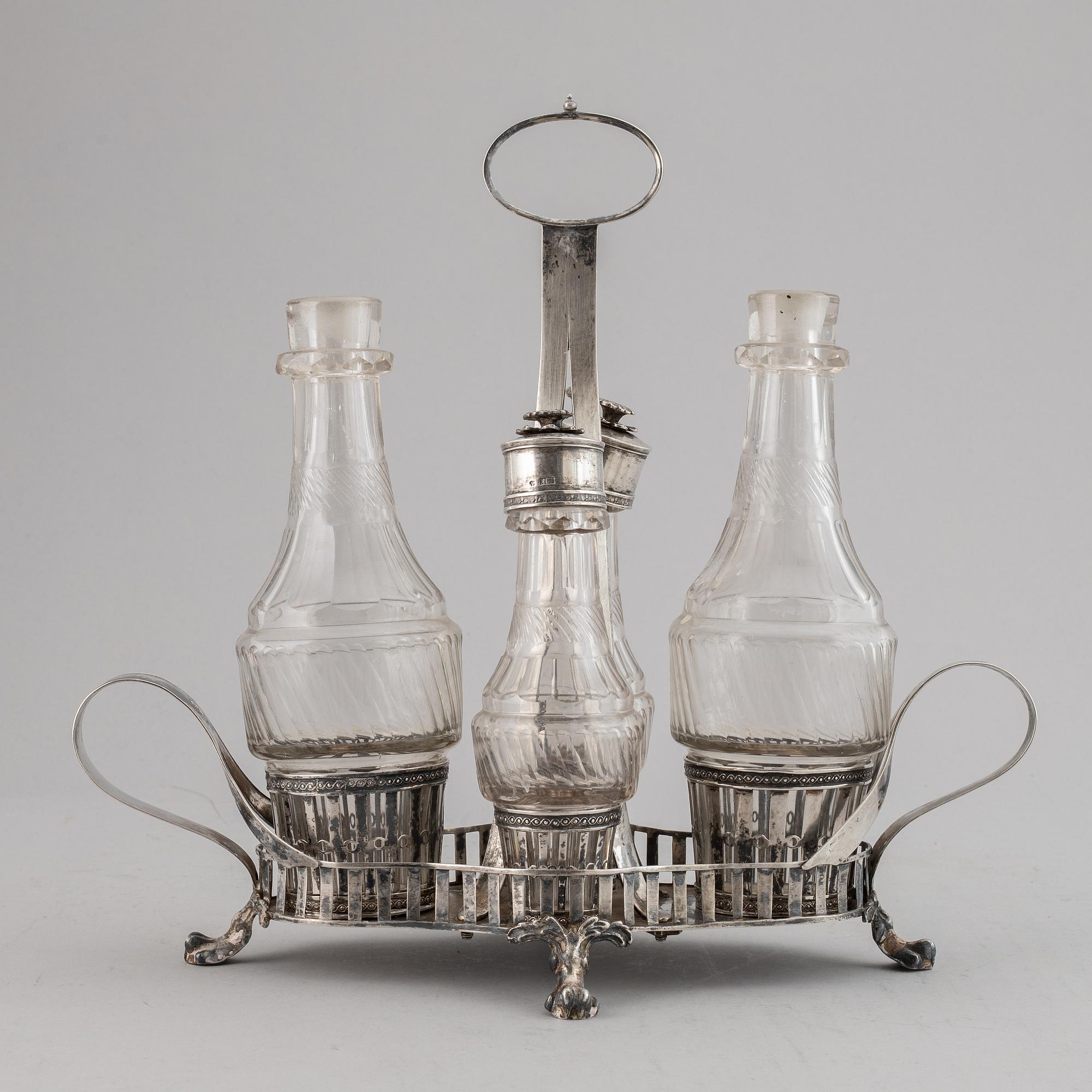 O Sohlberg, bordssurtout, silver och glas, Falun 1830.