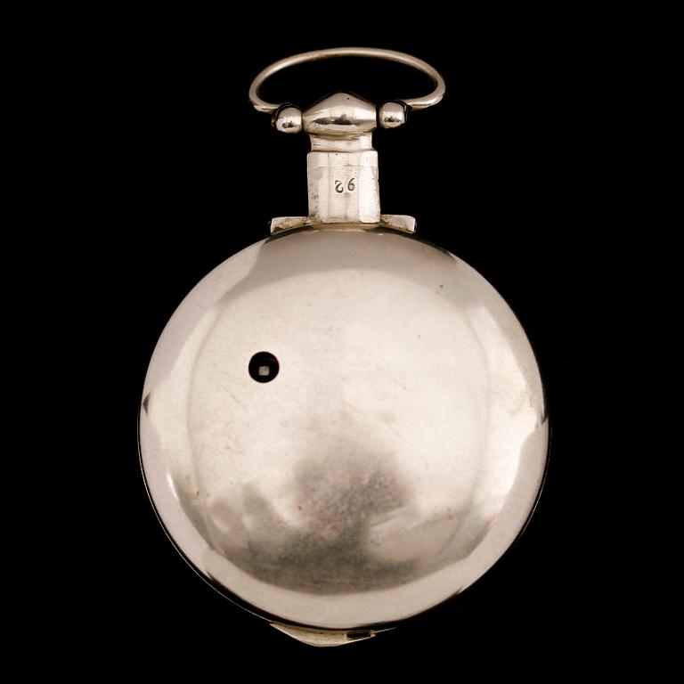 SPINDELUR, silver, Nieveten, London, omkring år 1800.