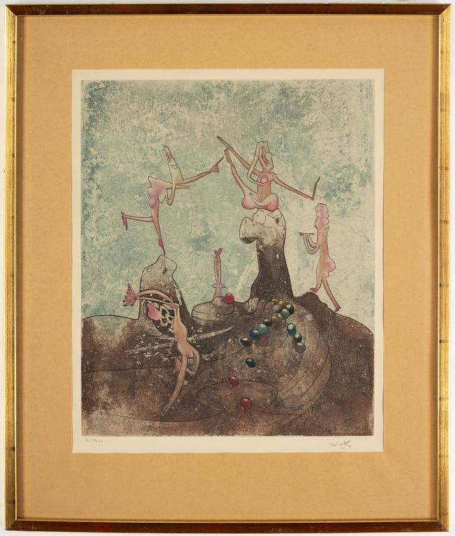 ROBERTO MATTA, etchings in colour, 3, signed 75/100.