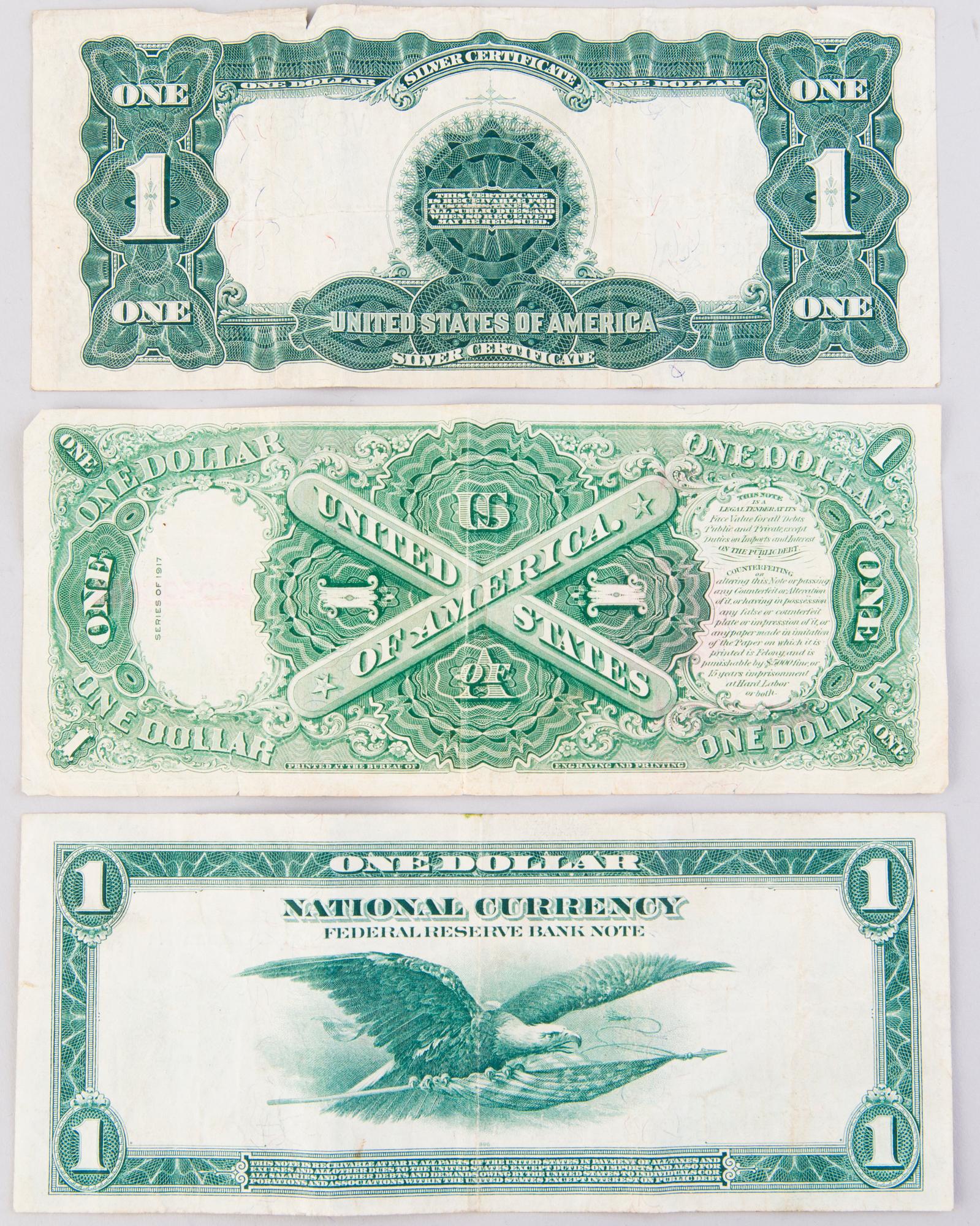 SEDLAR, 3 st, 1 dollar, USA, 1899-1918.