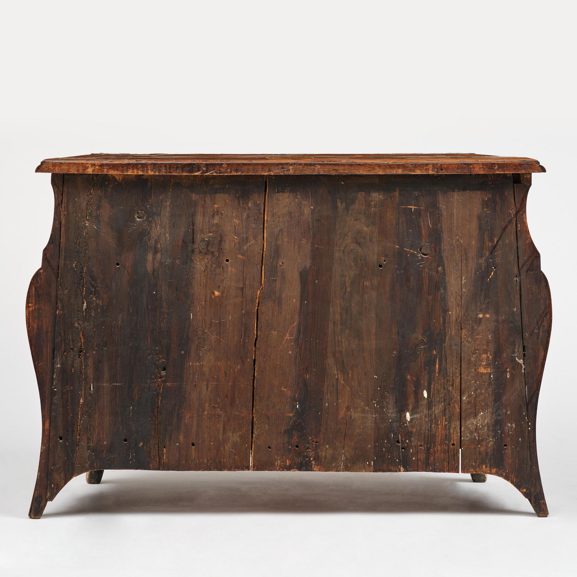 A Swedish parquetry rococo commode, Stockholm, later part 18th century.