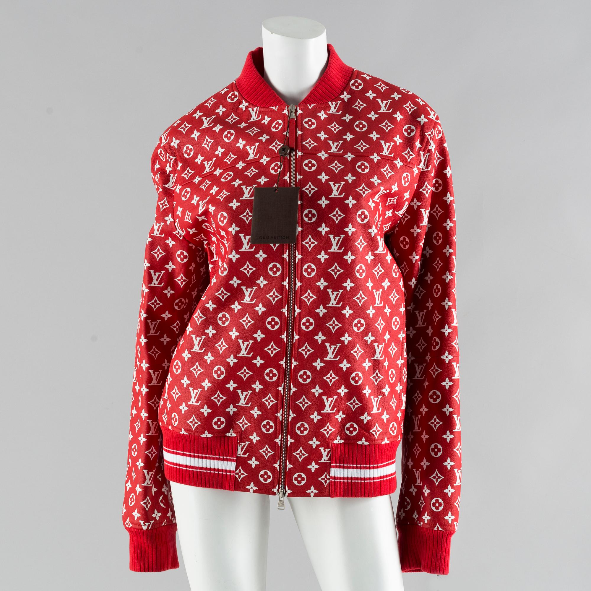 Supreme lv leather jacket sales