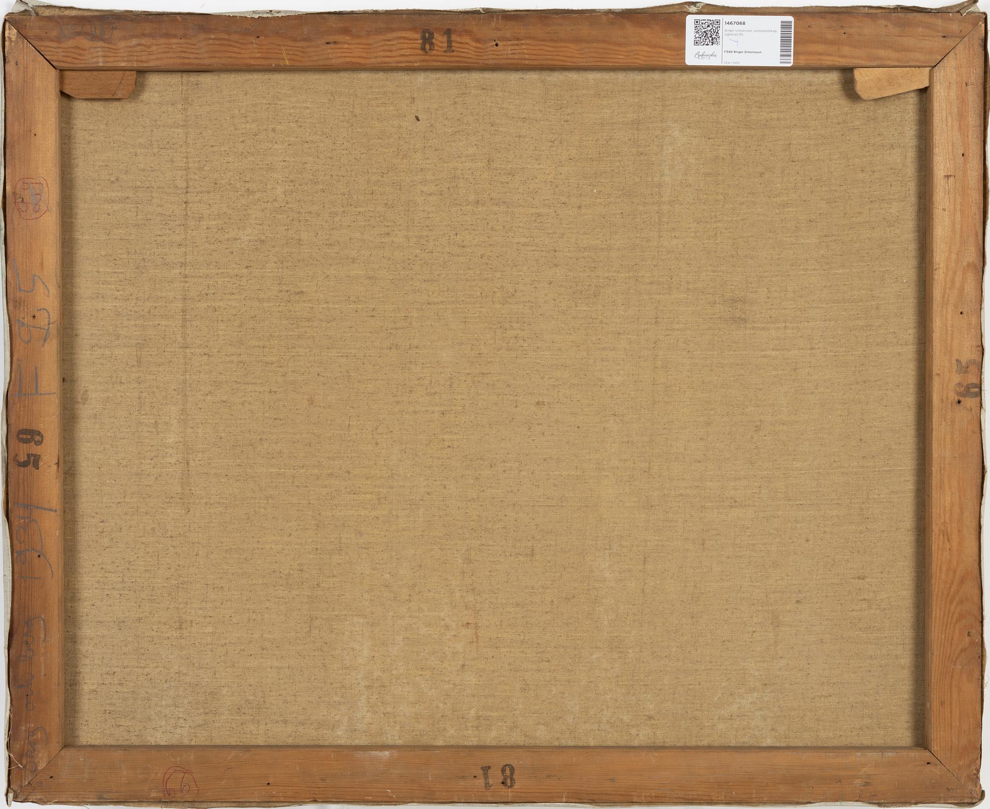 Birger Simonsson, oil on canvas, signed BS.