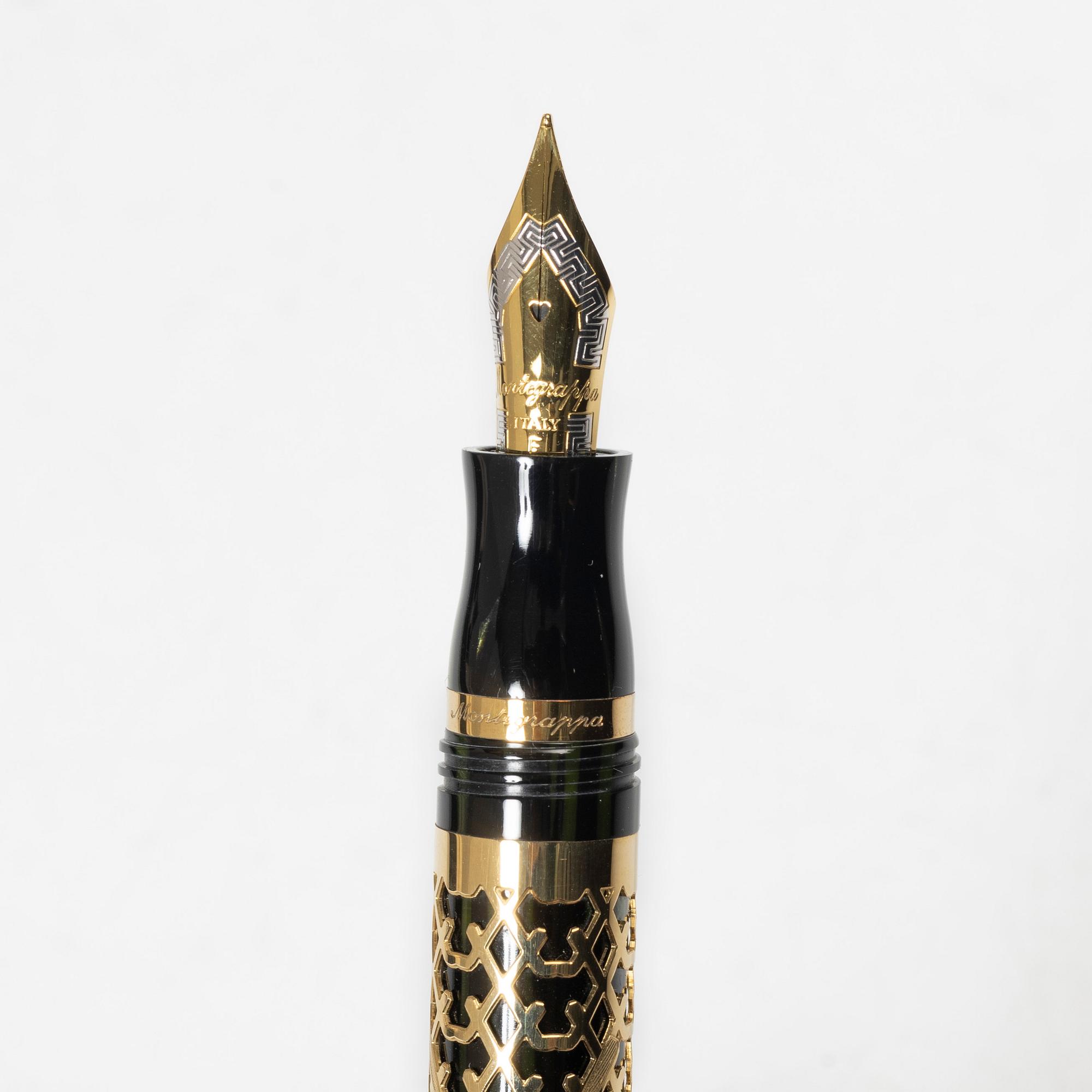Montegrappa, reservoirpenna, "St Andrews", 18 k guld numrerad 1/7.