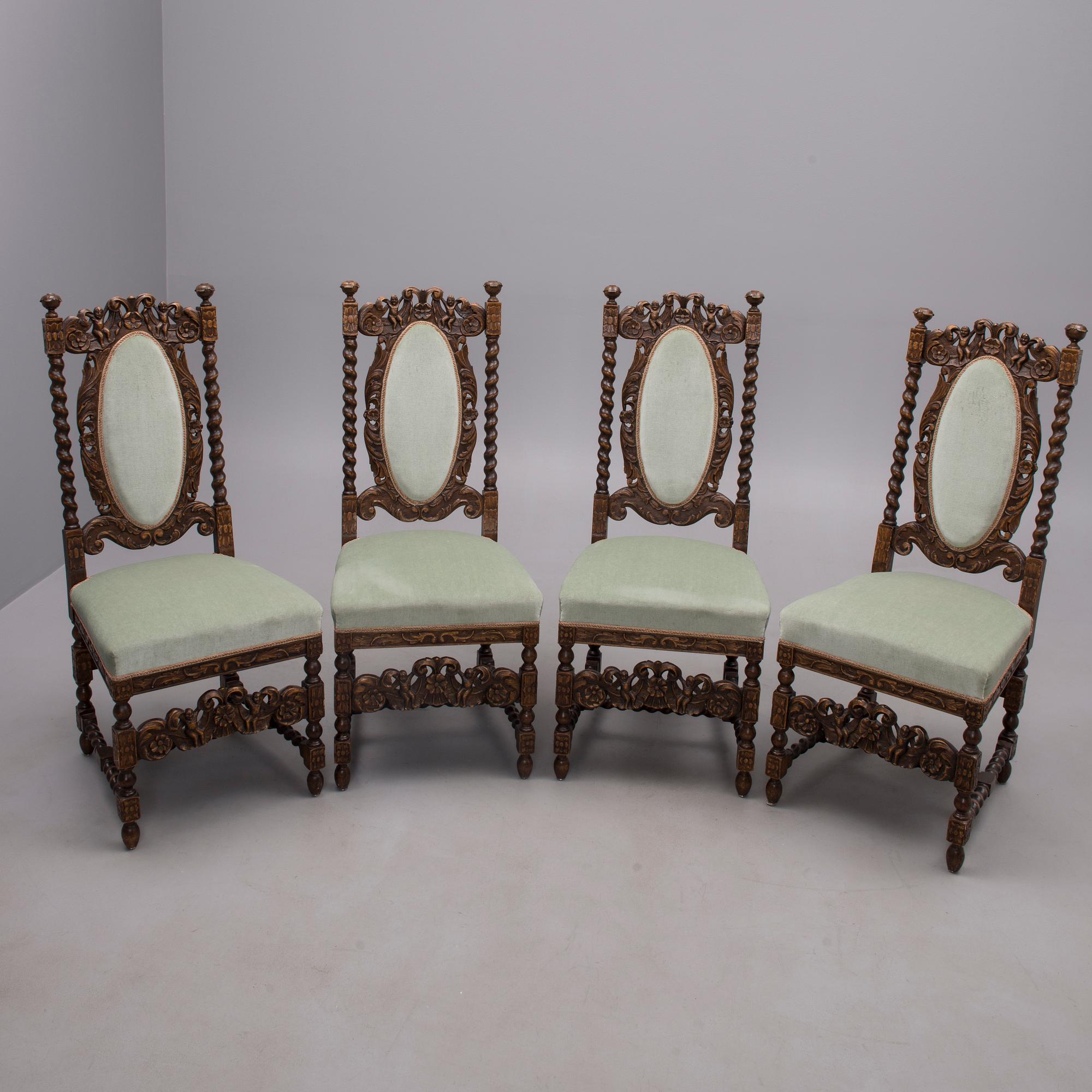 STOLAR, 4 st, barockstil, 1920-tal.