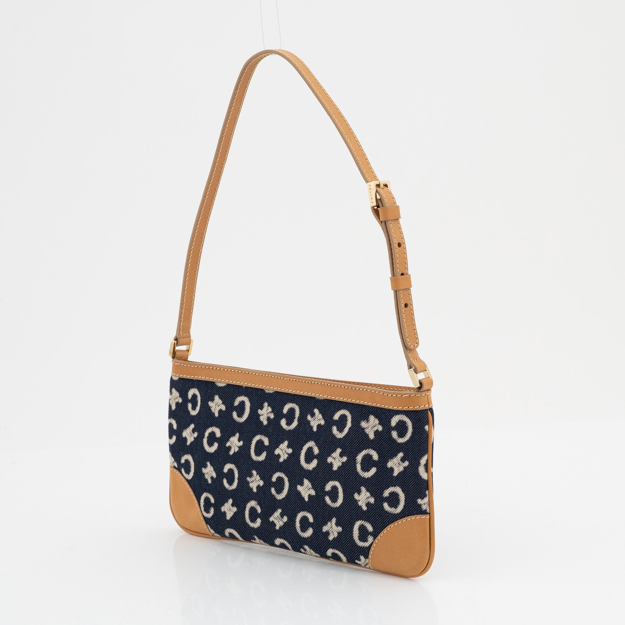 Céline, A logo canvas and leather bag.
