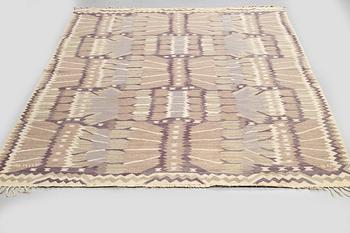 Barbro Nilsson, a carpet, "Strålblomman grå", flat weave, ca 286,5 x 219,5-221,5 cm, signed AB MMF BN.