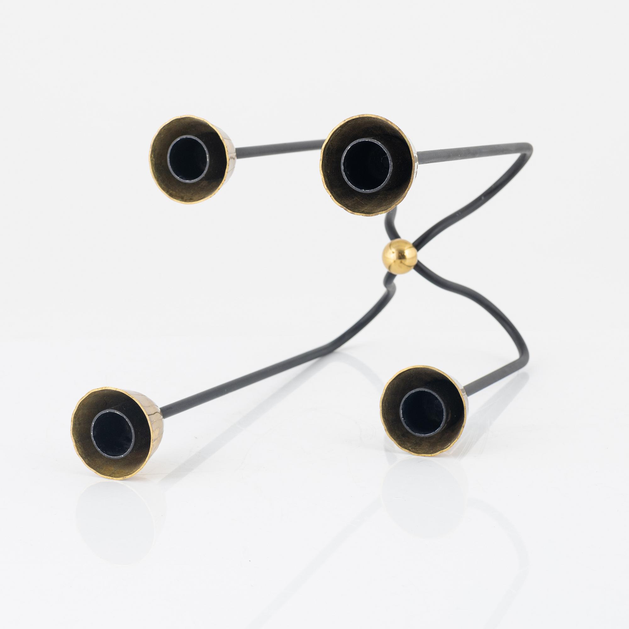 Gunnar Ander, candelabra, Ystad Metall, Sweden, mid-20th century.