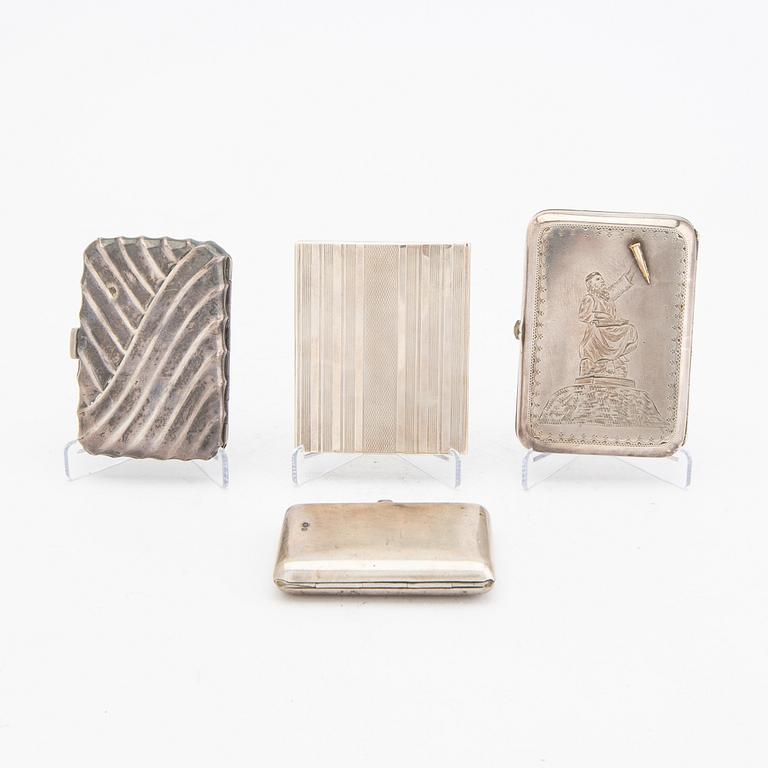 Cigarettetuin 4 st silver 18/1900-tal.