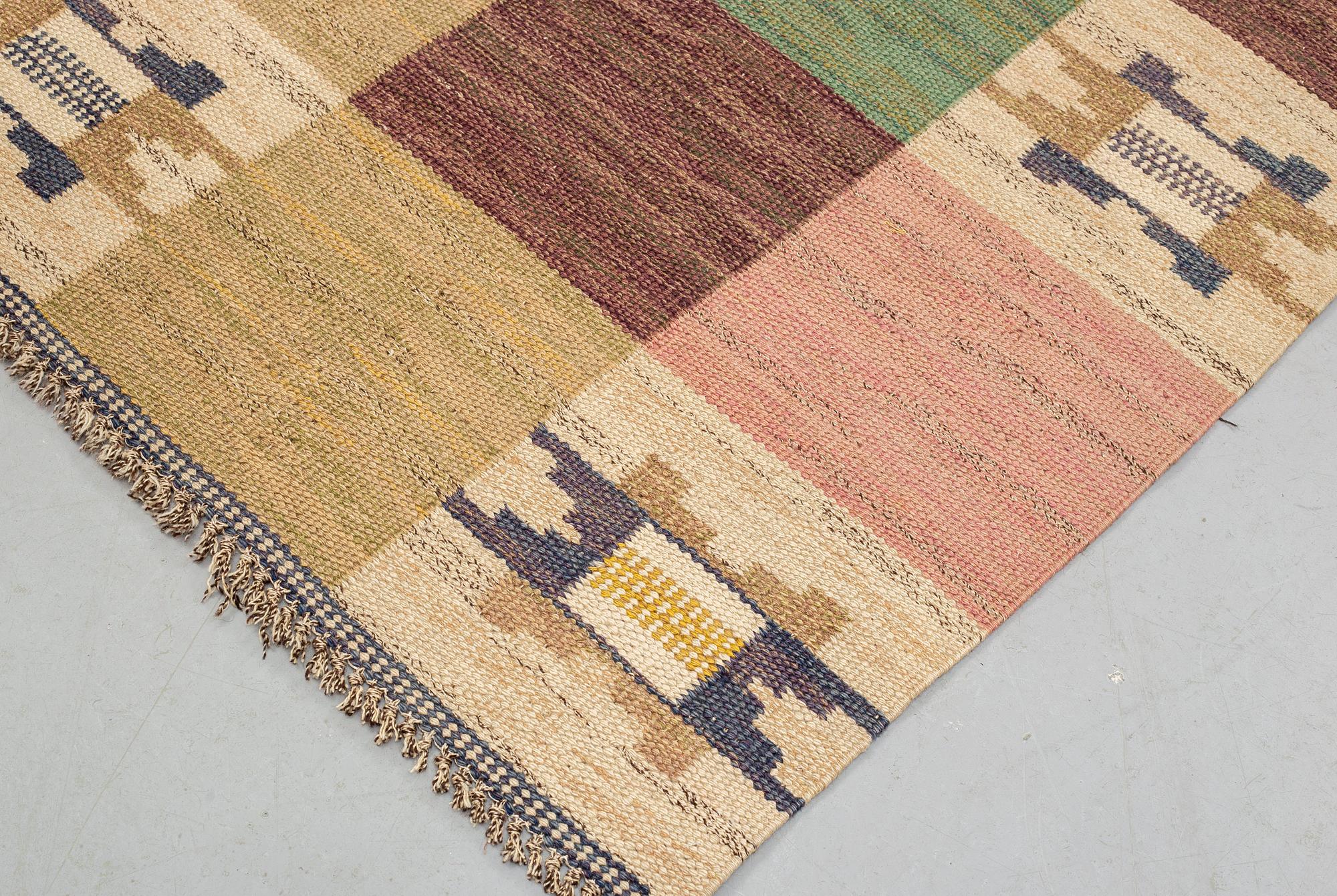 Märta Måås-Fjetterström, a carpet, "Rutmattan", flat weave, ca 290,5-294,5 x 200-203 cm, signed MMF.
