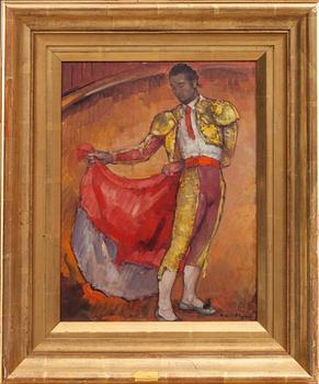 EMIL OLSSON, olja på pannå, signerad.