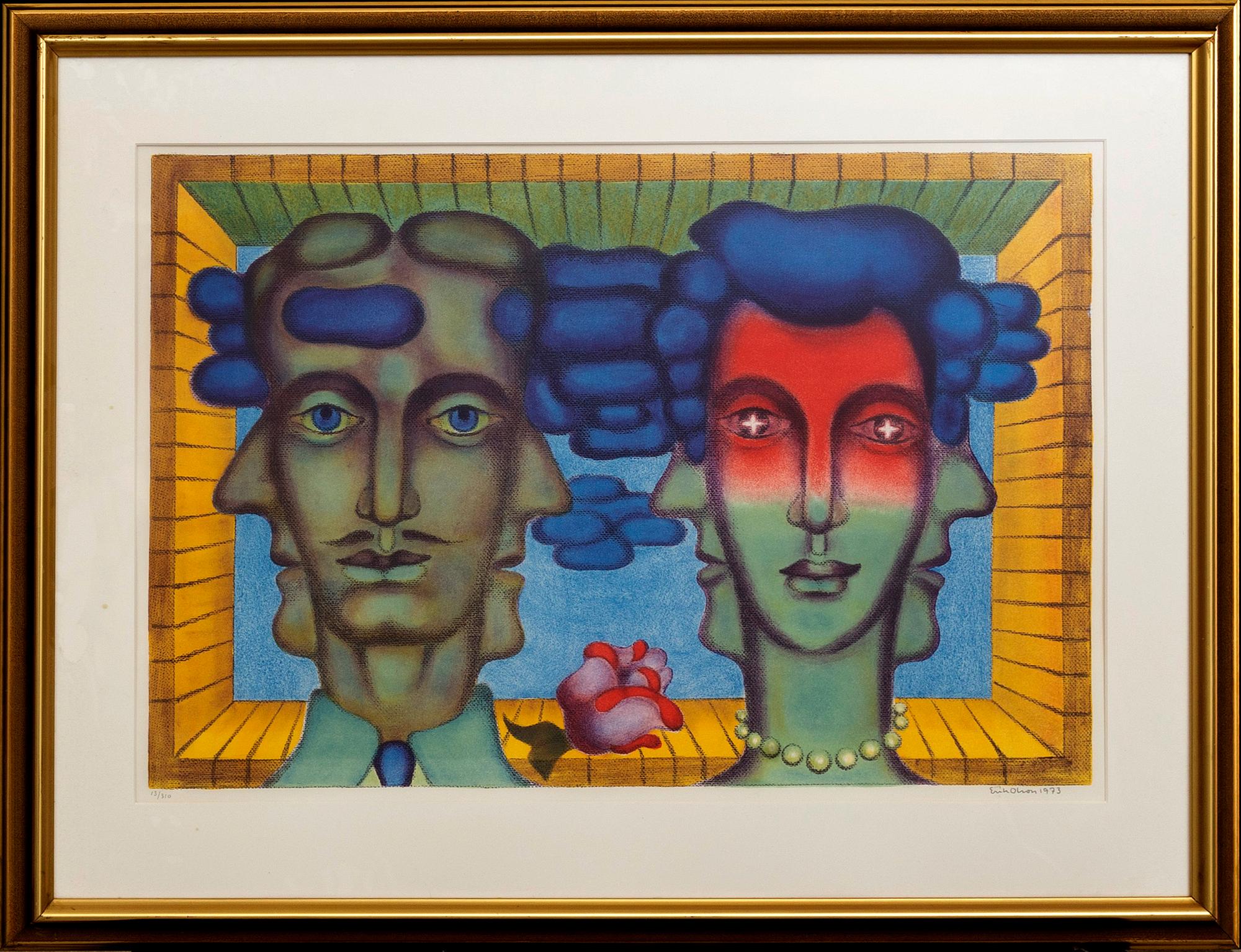 ERIK OLSON, lithograph in color, numbered 13/310 and signed 1973.