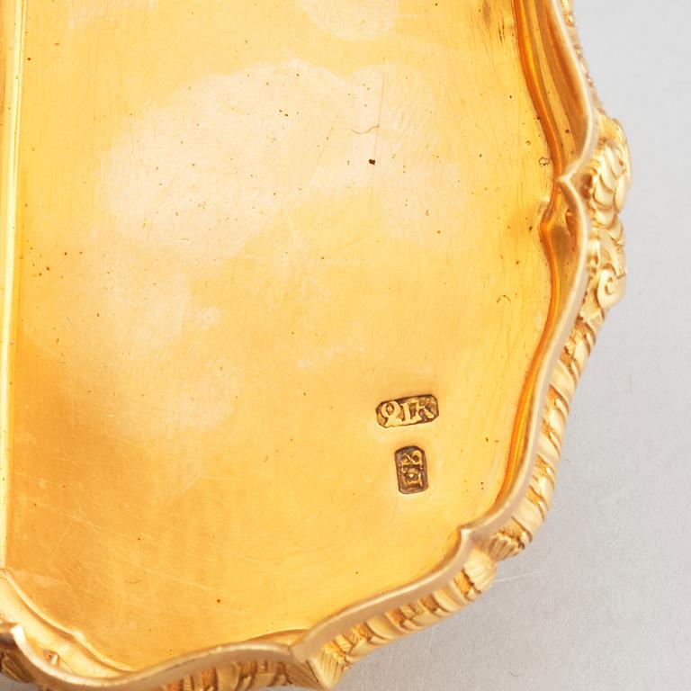Frantz Bergs, dosa, guld, (verksam i Stockholm 1725-1777) 1700-talets mitt. Rokoko.