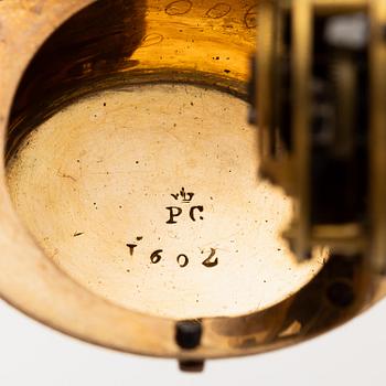 Fickur i form av korg, guld och emalj, Genève, Schweiz, tidigt 1800-tal.