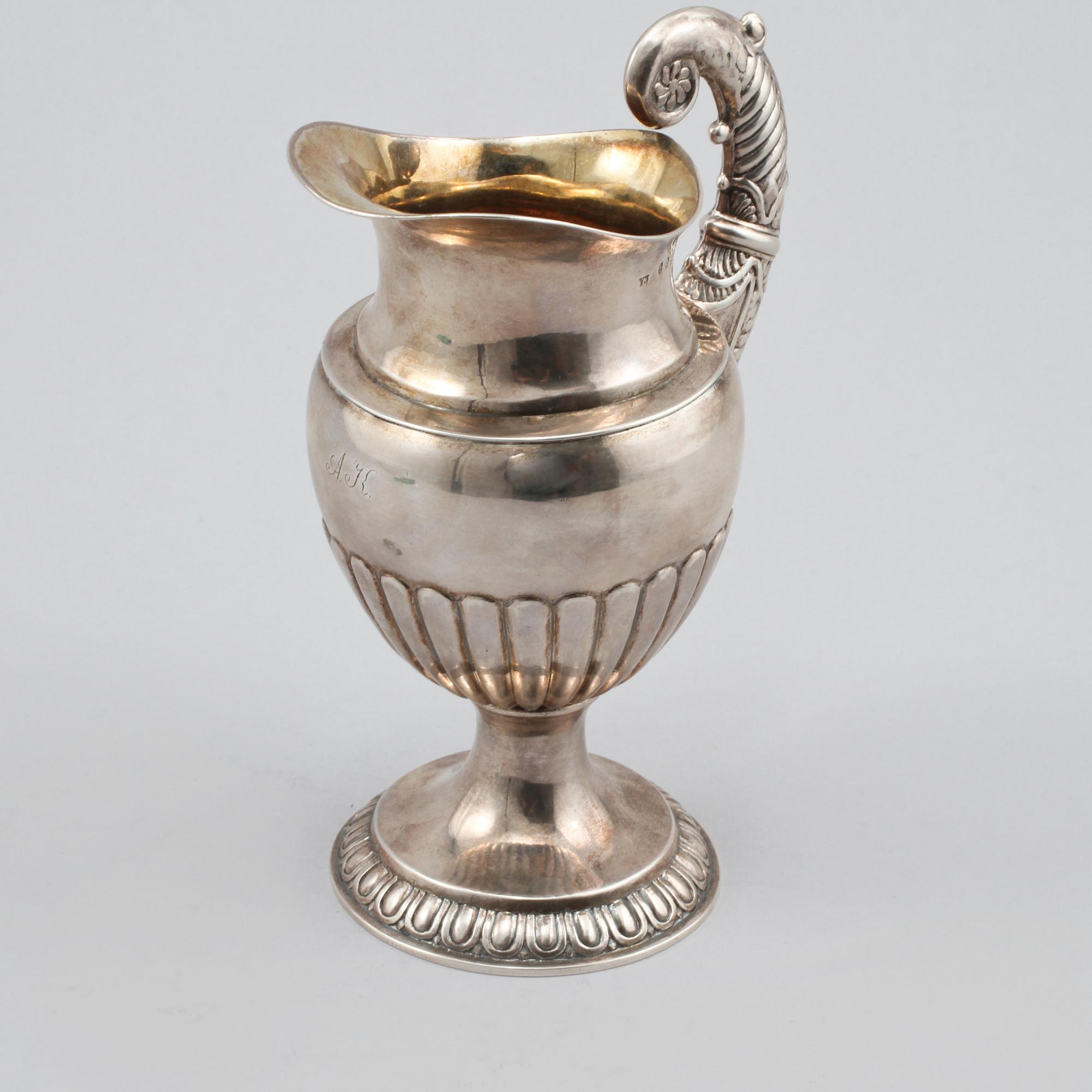 KANNA, silver, Gustaf Folcker, Stockholm, Empire, 1829, vikt 239 gram.