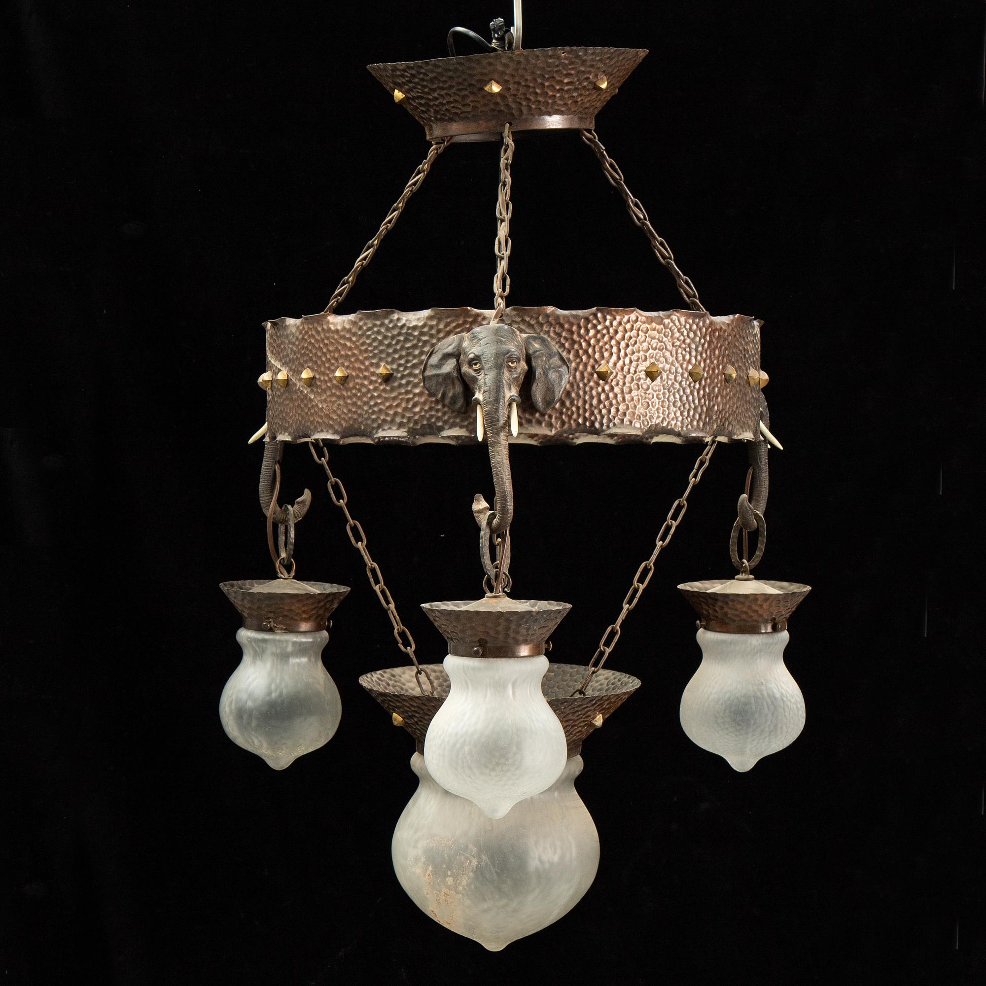 An early 20th Century ceiling light.
