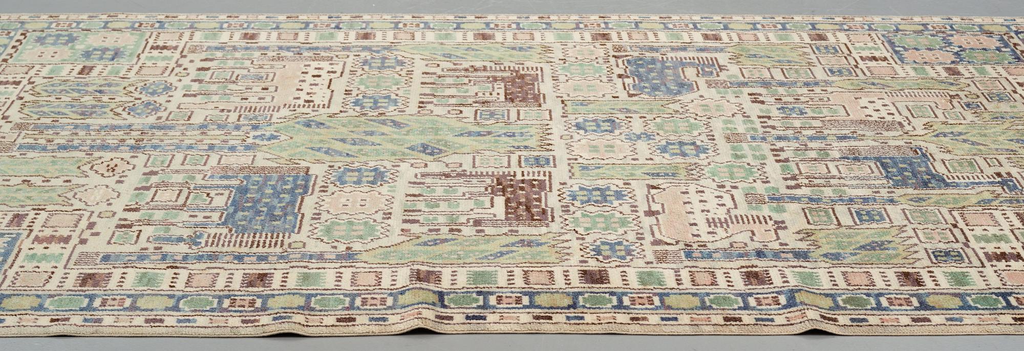 Märta Måås-Fjetterström, A carpet, "Hästhagen", knotted pile, ca 346 x 218,5-220 cm, signed AB MMF.