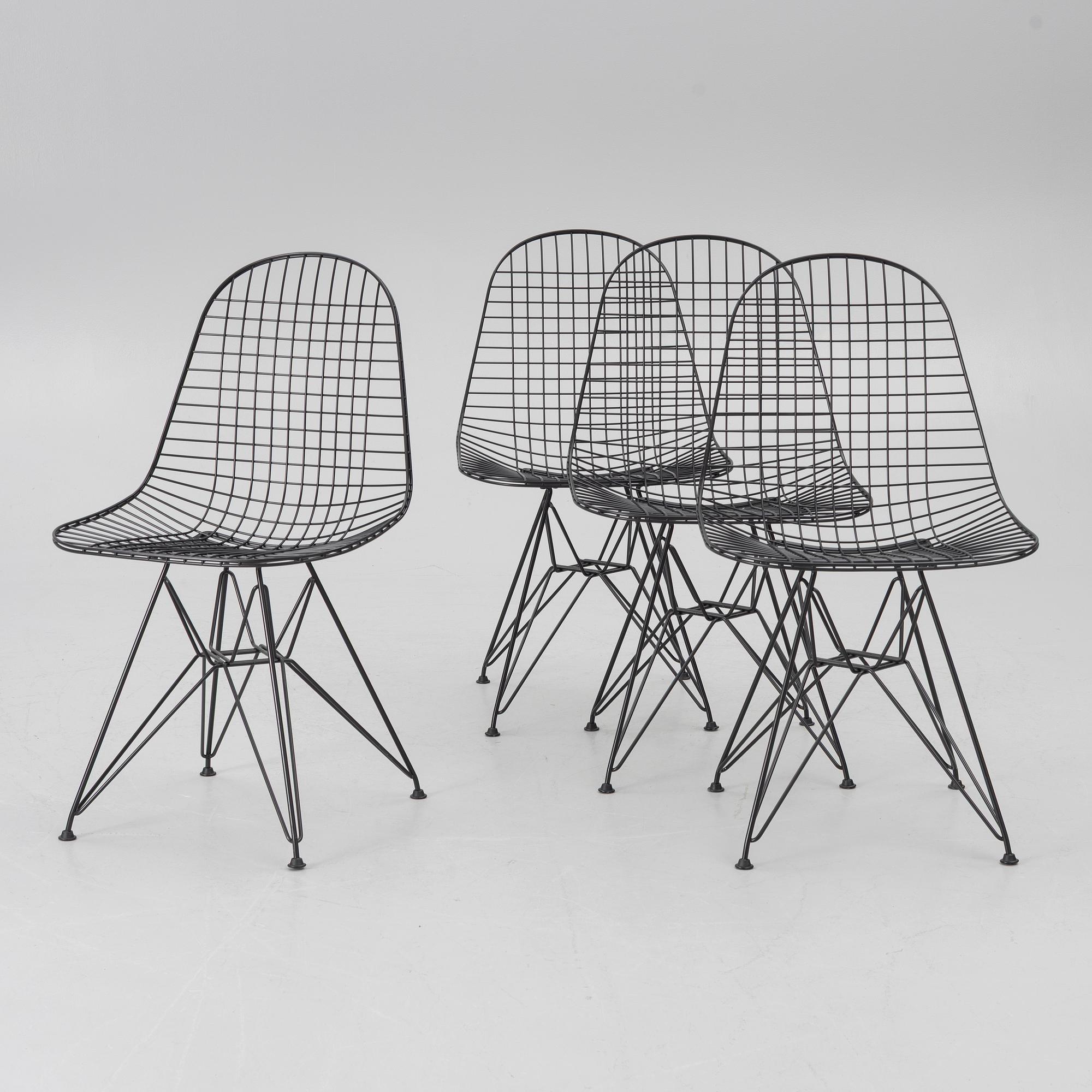 Charles & Ray Eames, four chairs, 'Wire Chair DKR', Vitra.