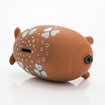 Marita Lybeck, a red clay sculpture / piggy bank, unsigned.