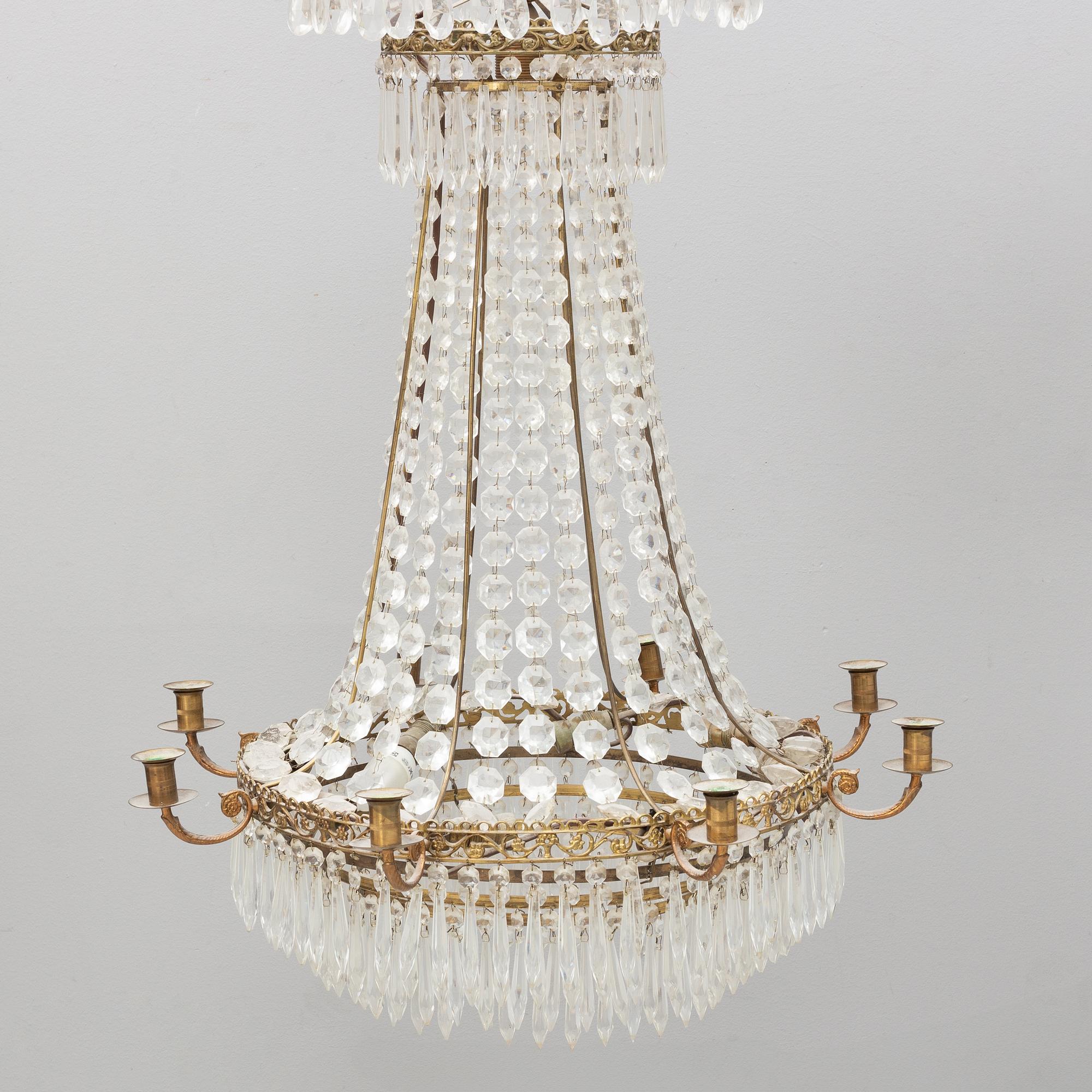 An Empire style chandelier, early 20th Century.
