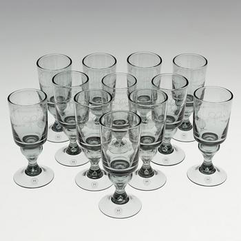 A set of 12 "Antik" wine glasses by Reimyre.