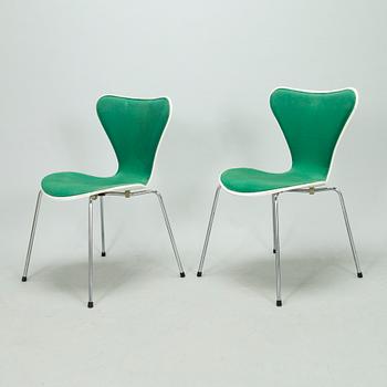 Arne Jacobsen, Arne, stolar 4 st, "Sjuan", Fritz Hansen, Danmark 1992.