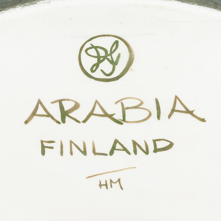 Dorrit von Fieandt, fågelterrin och fat, porslin, monogramsignerade. Arabia, Finland 1980-tal.