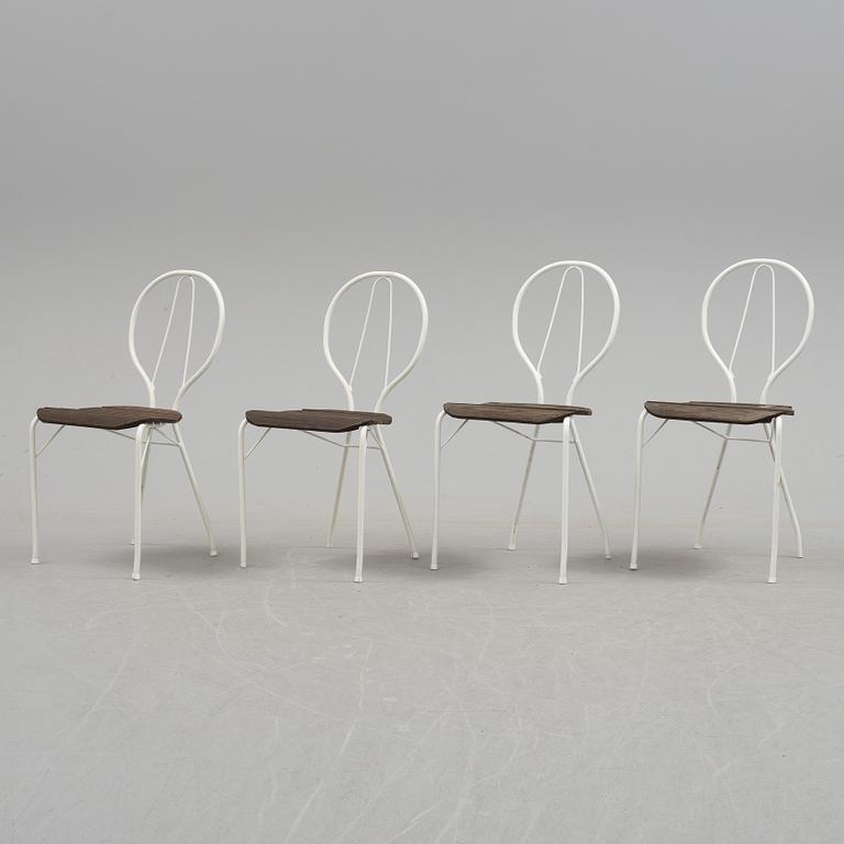 TORE AHLSÉN, trädgårdsstolar, 4 st, "Pia", Gärsnäs, 1950-tal.