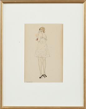 Alfred Proessdorf · ALFRED PROESSDORF, teckning, signerad.