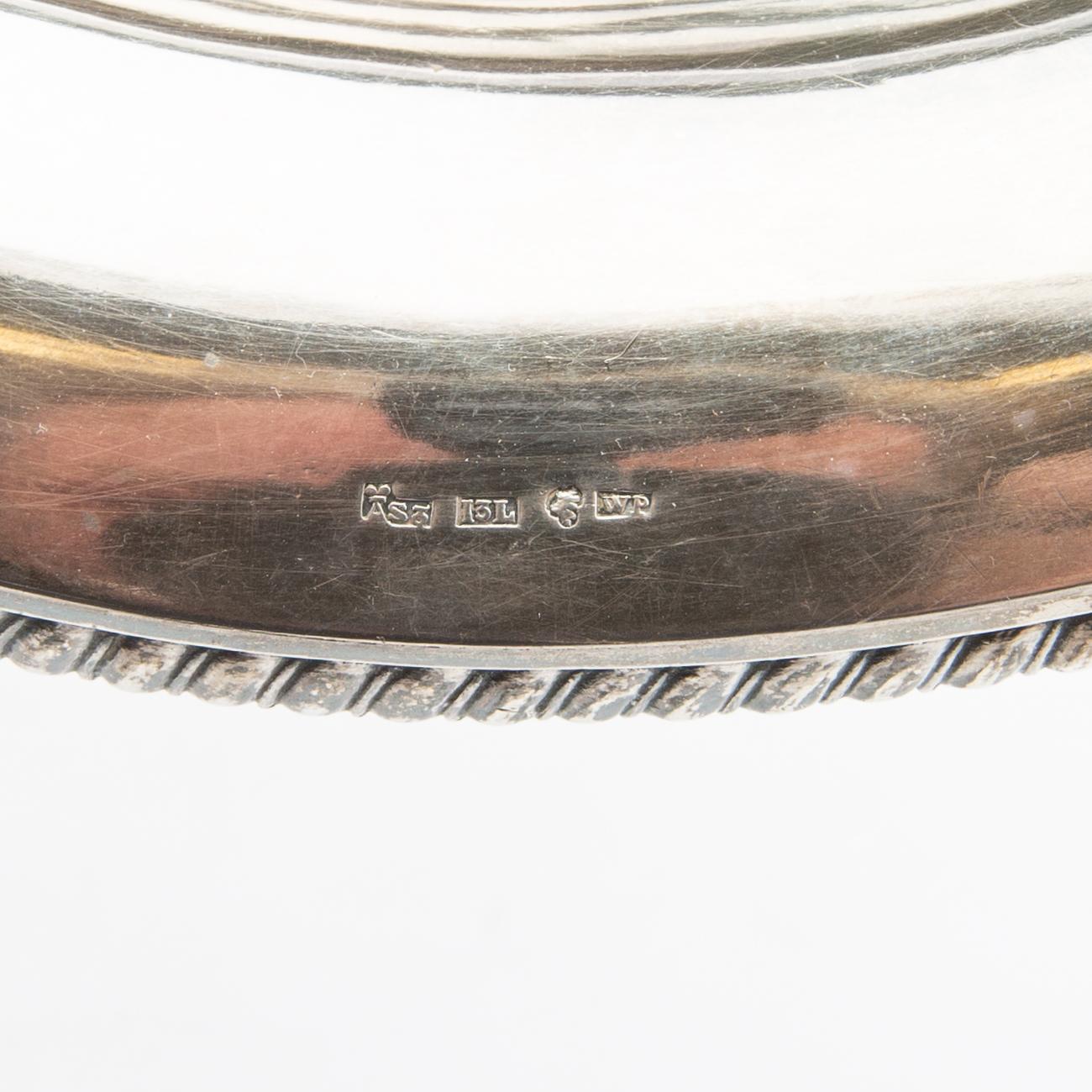Wilhelm Pettersson  uppsatsskål silver, 1875 Åbo Finland.