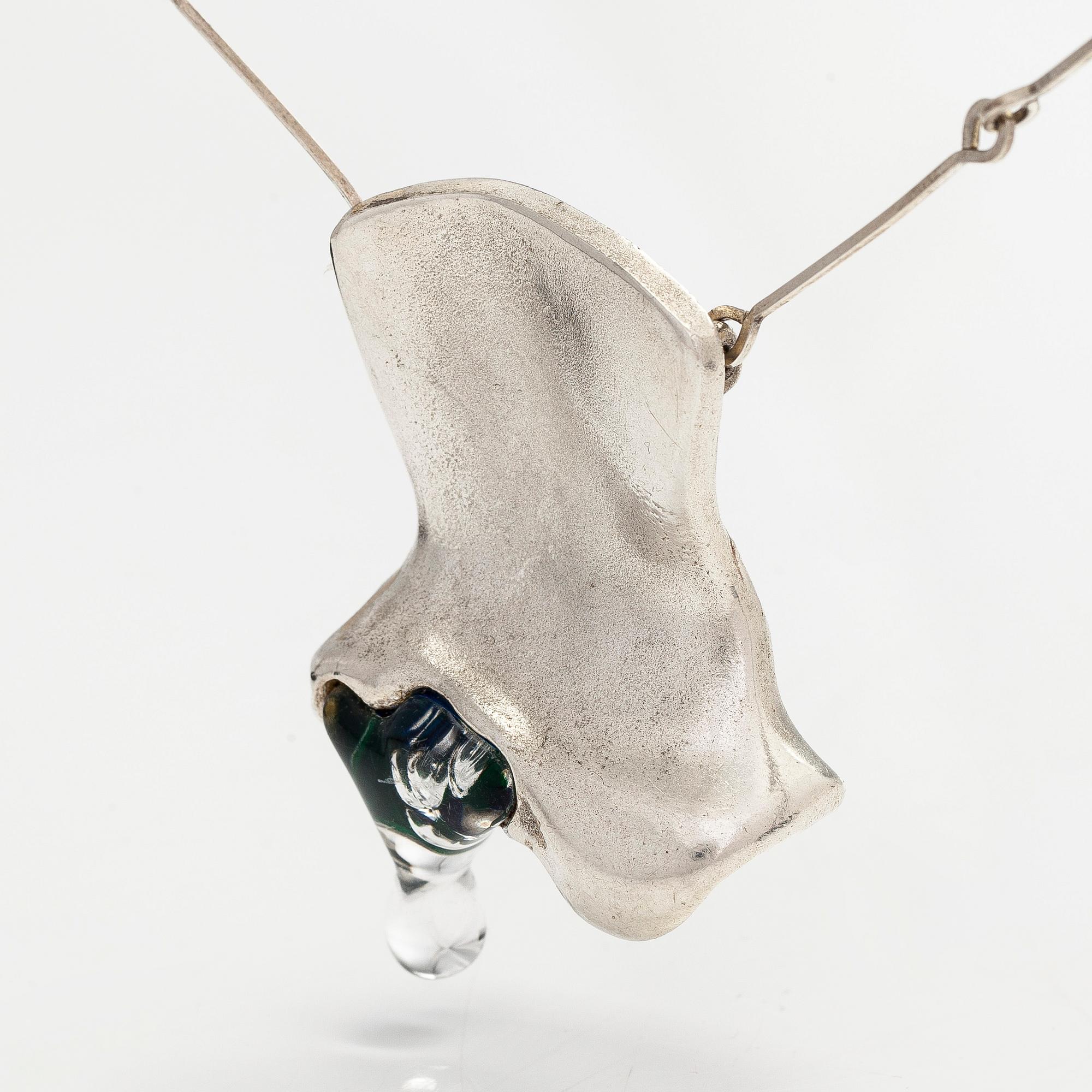 Björn Weckström, collier, "Creature No 5", silver och akryl. Lapponia 1972.