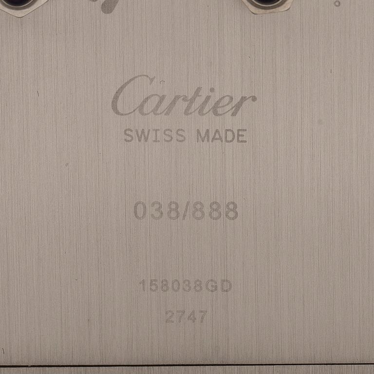 Cartier, Roman Numerals, table clock/alarm clock, Limited Edition, 95 x 95 x 26 mm.