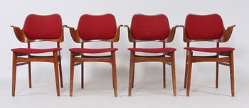 STOLAR, 4 st, design Hans Olsen, 1950-tal.