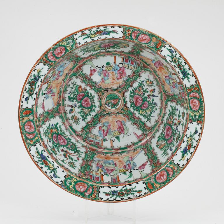 HANDFAT, porslin, Kanton, Kina 1800-tal.
