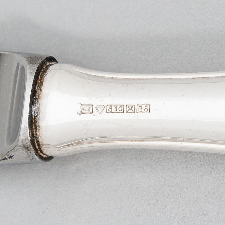 A 24-piece set of 'Chippendale' silver cutklery,  Kultateollisuus oy, Turku, Finland 1978-79.
