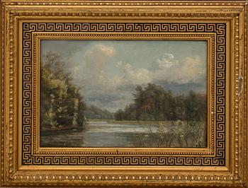 OKÄNDA KONSTNÄR, olja på pannå. Monogramsignerad.