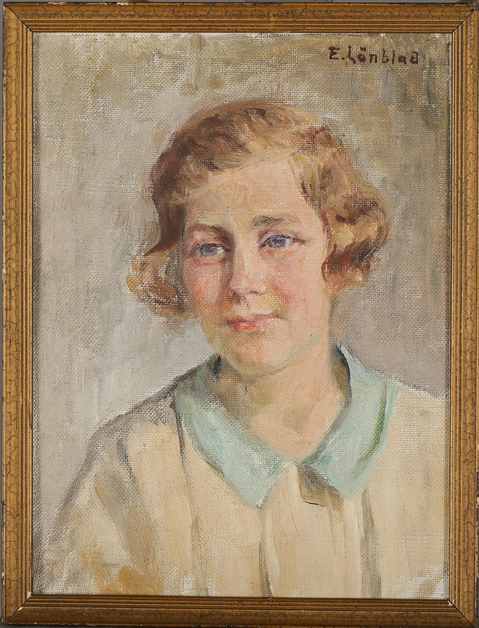EMILIA LÖNBLAD, olja på pannå, signerad.