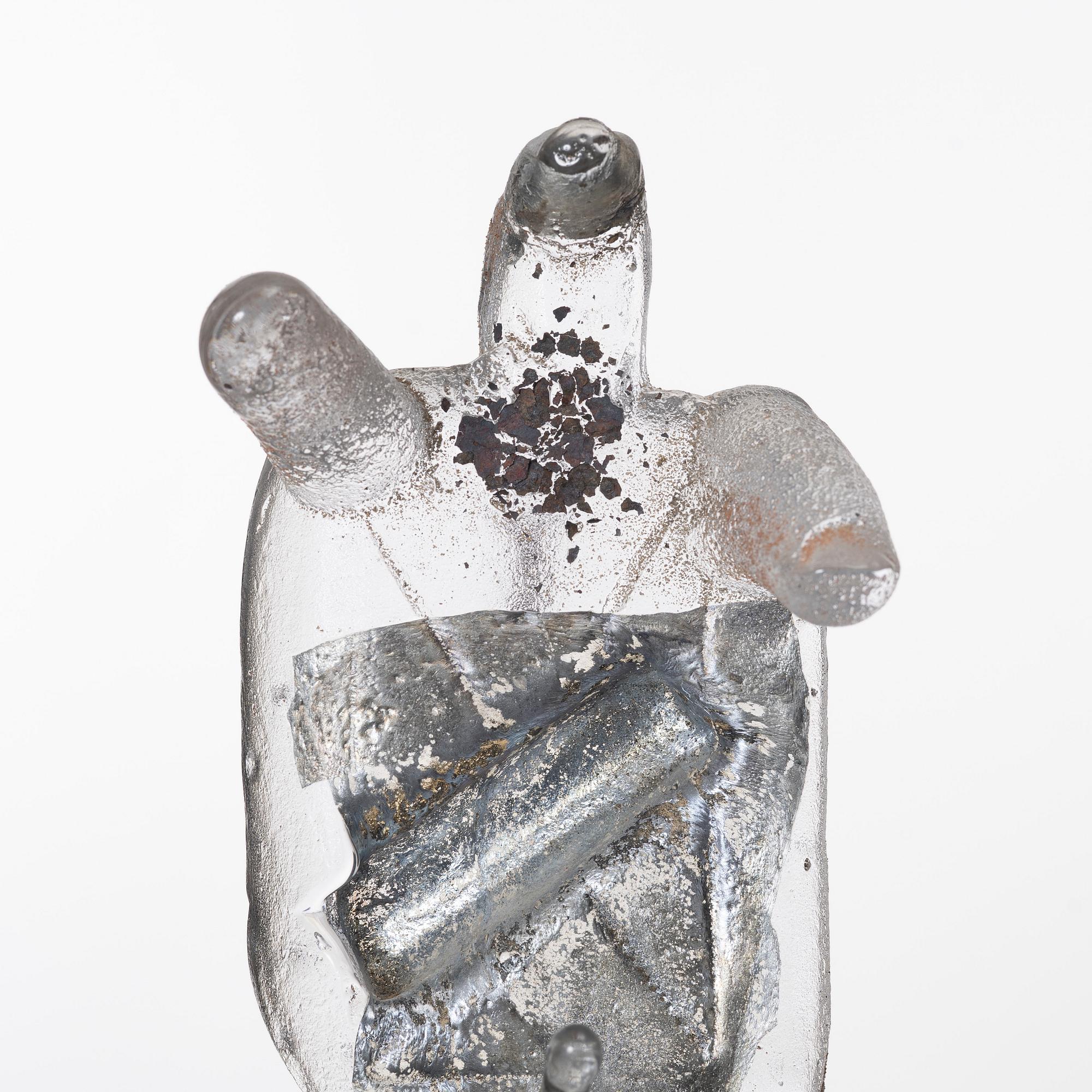 Bertil Vallien, unik väggskulptur, sandgjutet glas, "Idol".
