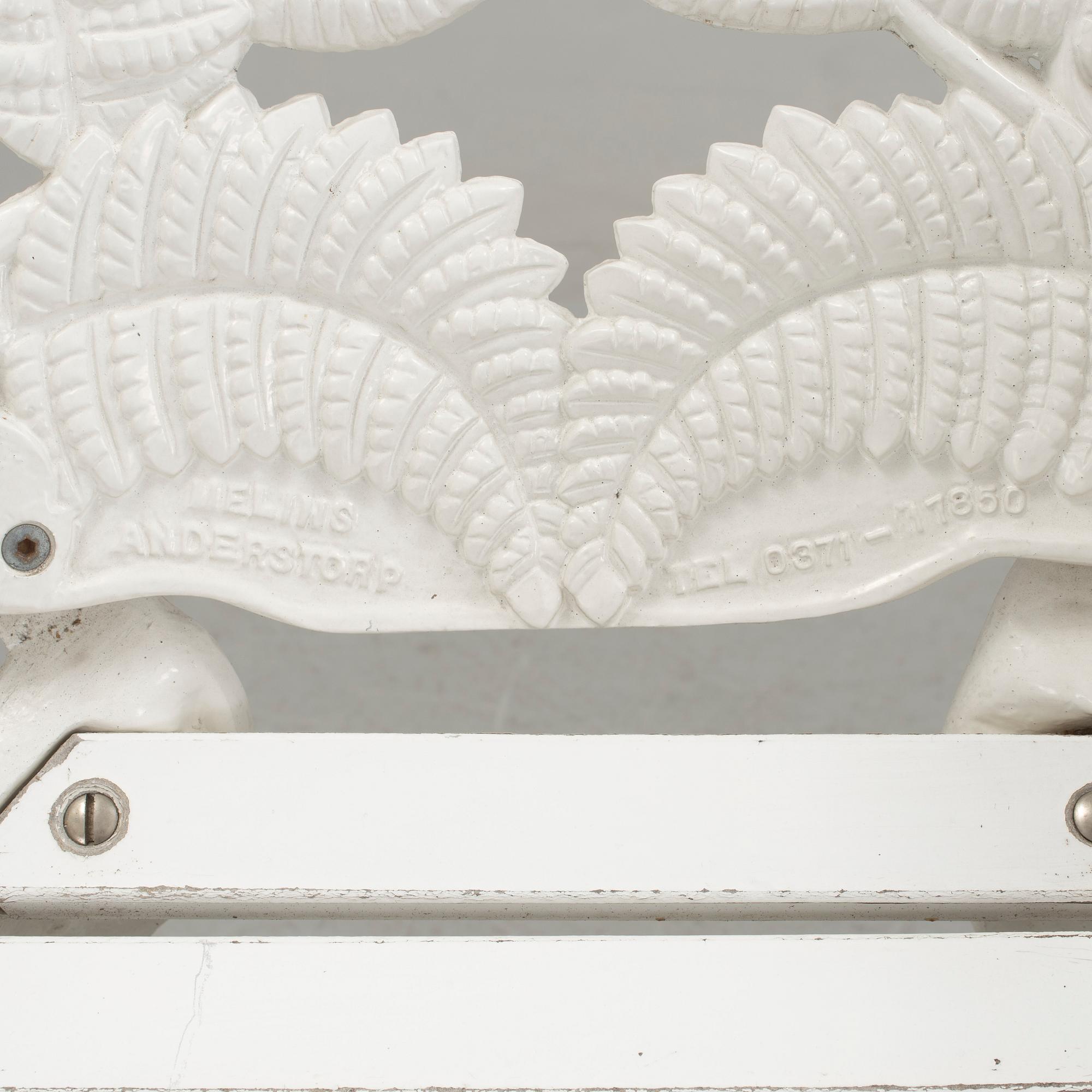 A pair of garden chairs by Melins, Anderstorp.