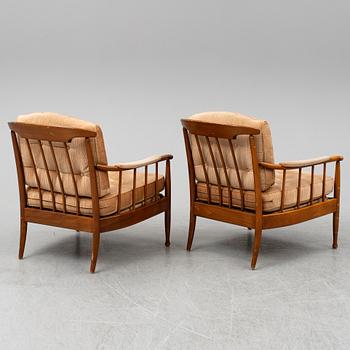 A pair of 'Skrindan' easy chairs by Kerstin Hörlin-Holmquist.