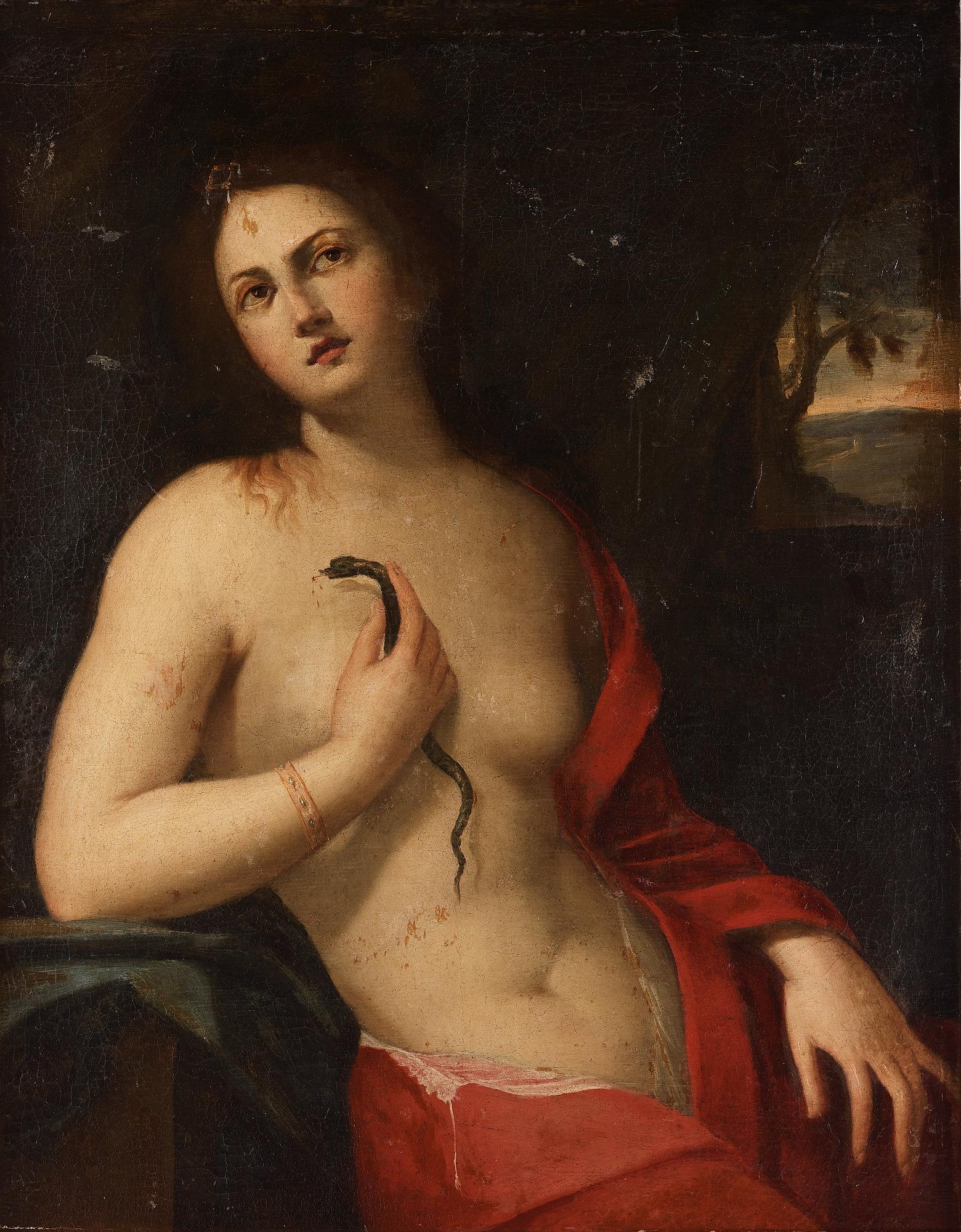 Domenico Bartolomeo Ubaldini il Puligo Circle of, Cleopatra and the snake.