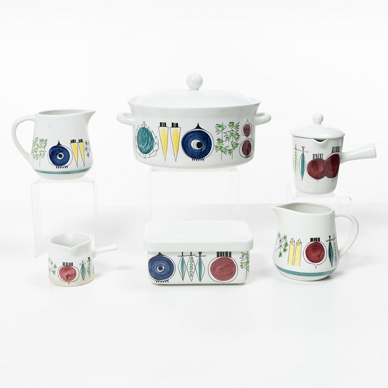 Marianne Westman, Dinner service, 73 pieces, flintware, “Picknick” and “Pomona”, Rörstrand, 1950s–60s.